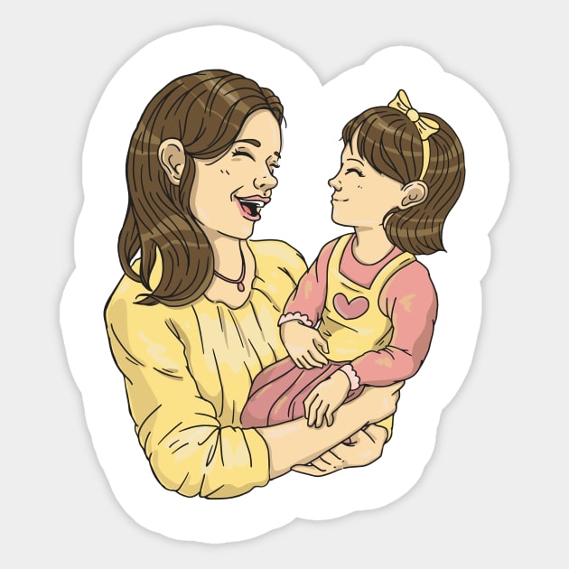 And Daughter P R t shirt Sticker by LindenDesigns